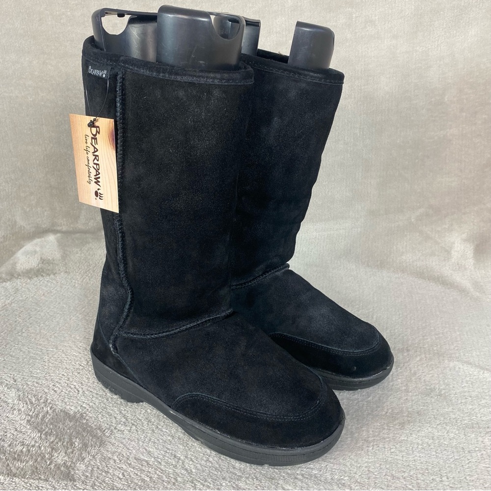 BearPaw Black Suede Winter Boots